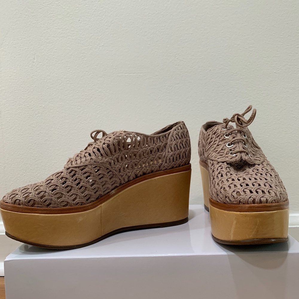 Woven summer platform SIZE 5 taupe